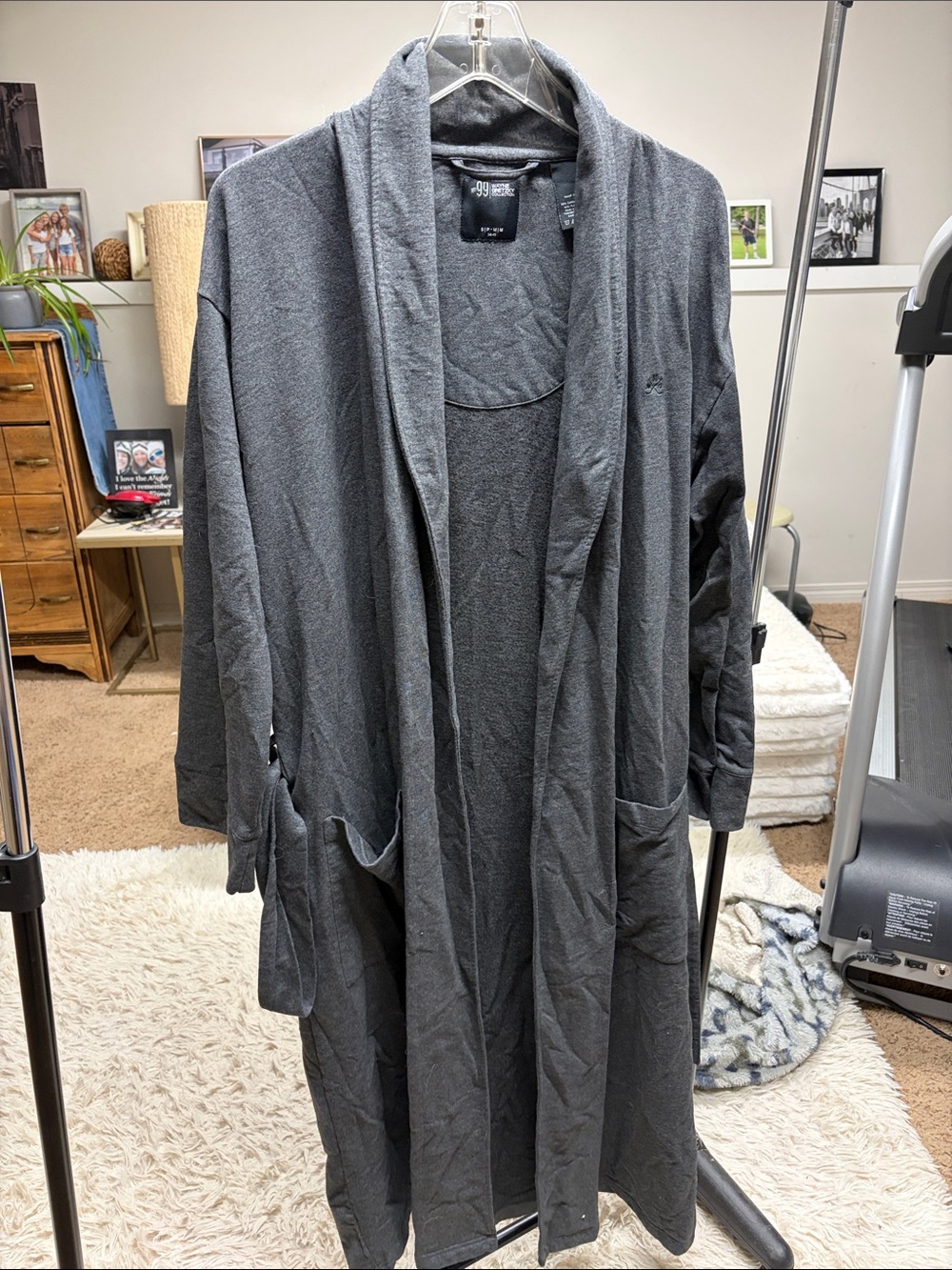 Cozy Open-Front housecoat - Dark Gray
